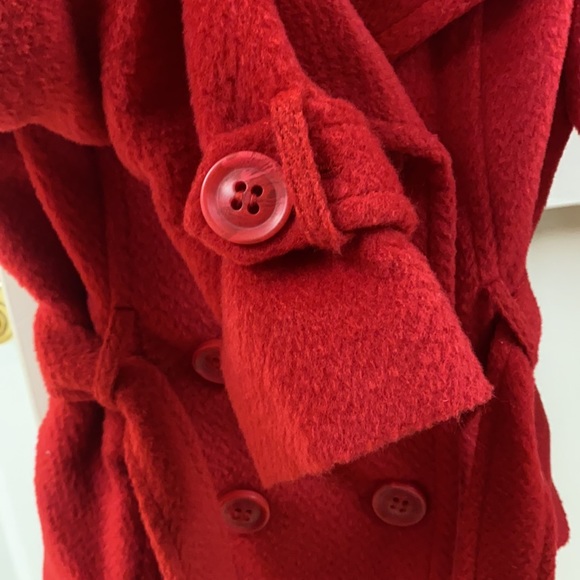 Red Waist Length Peacoat - LIKE NEW - Picture 4 of 8